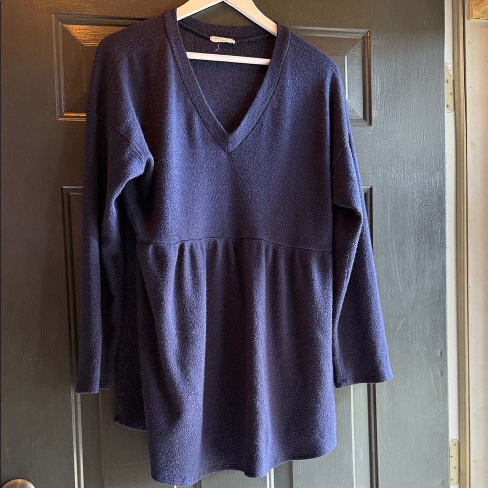 Chic Soul Deep Blue V-Neck Sweater
